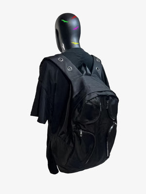 Metal Partition Multi-Pocket Nylon Backpack - thumbnail 7