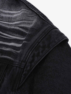 Distressed Washed Workwear Denim Shirt And Jorts Set - thumbnail 18