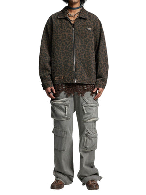 Vintage Washed Cheetah Denim Jacket - thumbnail 8