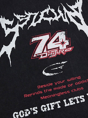 Retro Washed Letter Print Vest - thumbnail 6