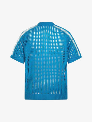 Mesh Zip-Up Sports Jersey Short Sleeve Shirt - thumbnail 2