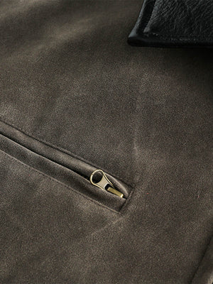 Retro Suede Detroit Motorcycle Jacket - thumbnail 8