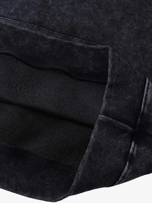 Acid wash flame hoodie – inside hem close-up | XoKool