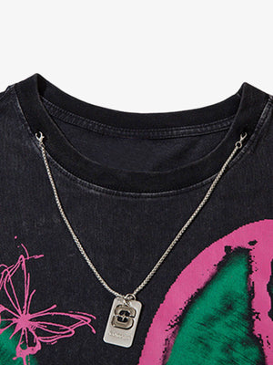 Raw Edge Butterfly Print Vest - thumbnail 4