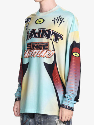 Camiseta estilo jersey de motocross – Amarillo menta, en modelo, lateral | XoKool