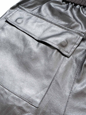 RO Style Matte Coated Leather Baggy Trousers - thumbnail 9