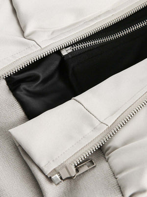Layered hooded bomber – Lining and zip close-up | XoKool