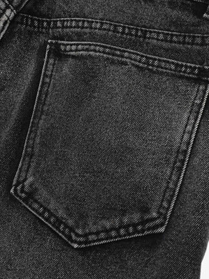 Raw edge patch jeans – back pocket close-up | XoKool