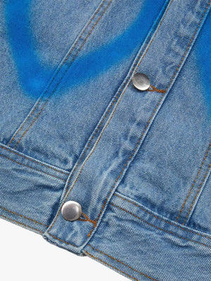Denim vest – snap placket and hem close-up | XoKool