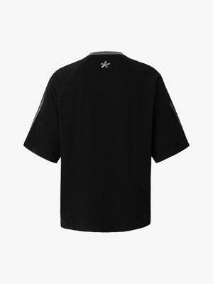 Gestreiftes Raglan T-Shirt – Schwarz, Rückansicht | XoKool