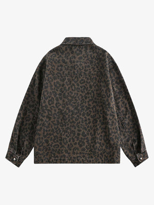 Vintage Washed Cheetah Denim Jacket - thumbnail 9