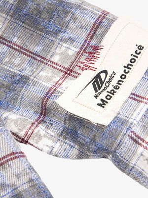 Retro Cleanfit Patch Embroidered Plaid Shirt - thumbnail 7