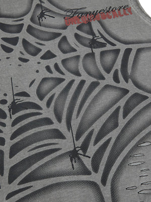 Raggedy Design Spider Web Graphic Vest - thumbnail 9