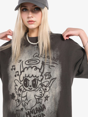 Oversized Angel Graphic T-Shirt - thumbnail 10