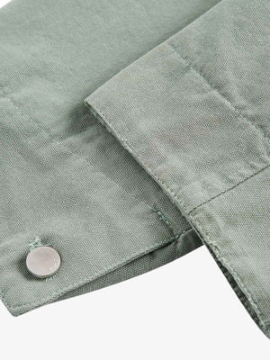 Washed Ripped Gradient Zip Up Work Jacket - thumbnail 6