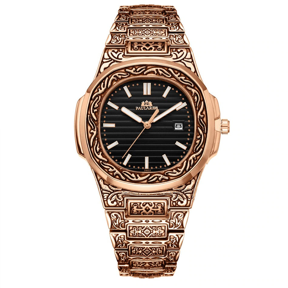 MLB 'Henry' Luxury Engraved Vintage Watch