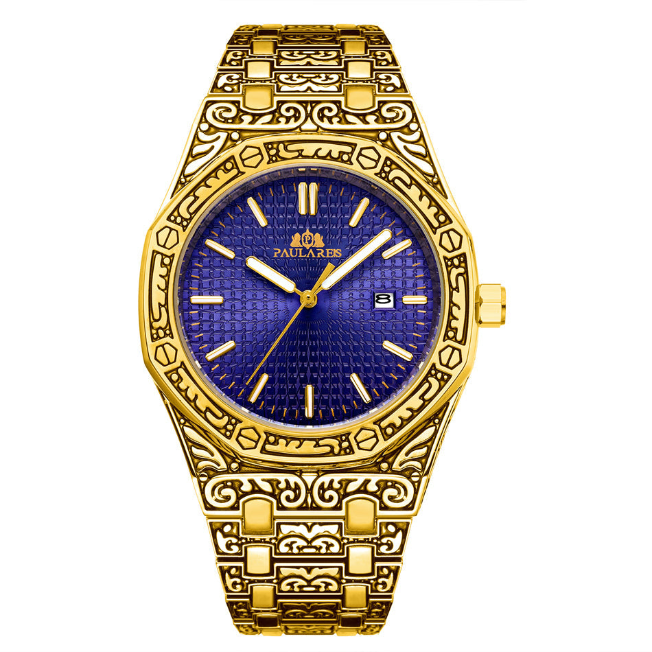 MLB 'Warren' Luxury Engraved Vintage Watch