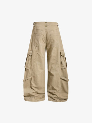 Khaki cargo pants – Khaki, back view | XoKool