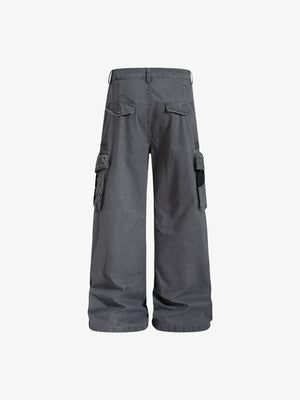 Wide Leg Cargohose – Anthrazit, flach von hinten | XoKool