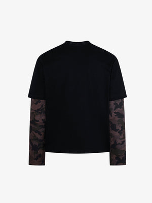 Layered Camo Longsleeve mit Portrait-Print – Rückansicht | XoKool