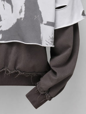 Layered hoodie – layered hem and sleeve close-up | XoKool