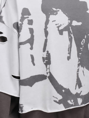 Layered hoodie – print and cutout close-up | XoKool