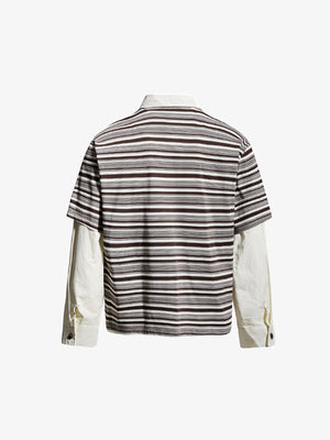 Gestreiftes Poloshirt – Brown Stripe, Rückseite flach | XoKool
