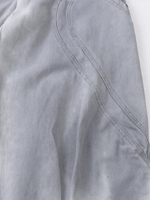 Light Grey Barrel Jeans – panel seam close-up | XoKool