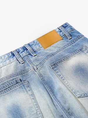 Crossover waist jeans – back patch and pocket close-up | XoKool