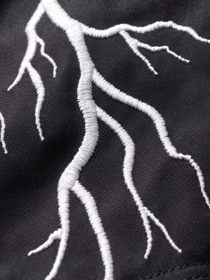Lightning cropped bomber – lightning embroidery close-up | XoKool