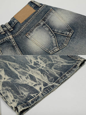 Flame wash jorts – back patch + flame close-up | XoKool