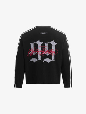 Jersey Longsleeve mit Nummer-99-Print – Schwarz, Rückseite | XoKool