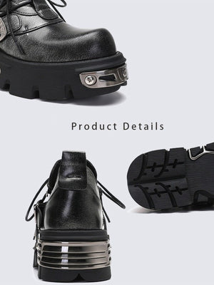 Plateau-Schuhe mit Metall – Detail-Collage: Kappe, Absatzplatte, Sohle | XoKool