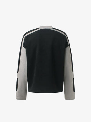 Moto Long Sleeve Shirt with Spiky Appliqué – Black back flat lay | XoKool