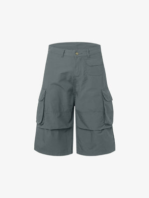 Grey Green Ripstop Cargo Shorts – Gray Green, front view | XoKool
