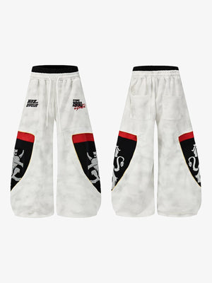 Patchwork Sweatpants – front and back flat | XoKool