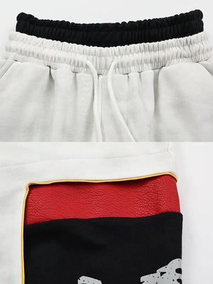 Patchwork Sweatpants – waistband and side panel close-up | XoKool