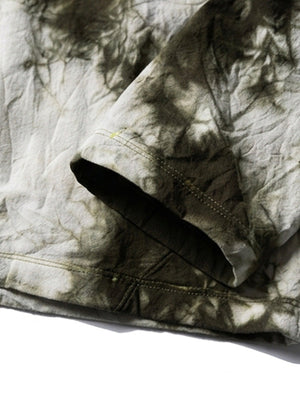Olive tie dye long sleeve tee – cuff/hem close-up | XoKool