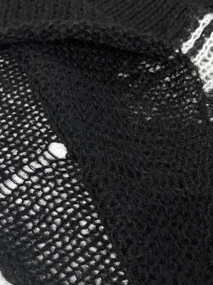 Mesh cross sweater – open knit detail close-up | XoKool