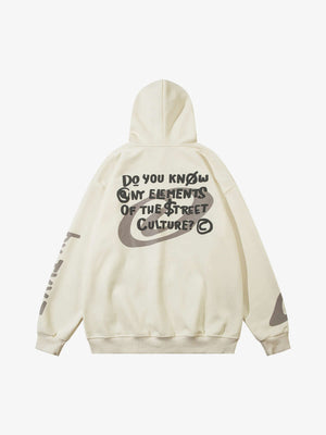Oversized Angel Hoodie with Front and Back Print – Cream, back view | XoKool
