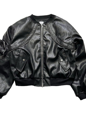 Chaqueta bomber de cuero sintético – En plano, frente | XoKool