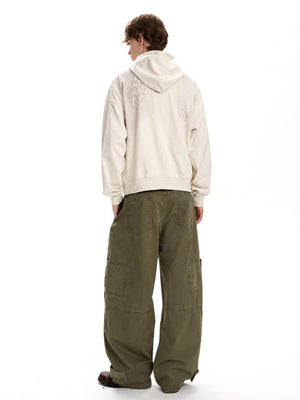 Leopard print hoodie – on model, cream, back | XoKool