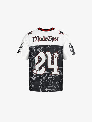 Oversized Mesh Football Jersey with Number 24 Print – back view | XoKool