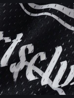Oversized Mesh Football Jersey with Number 24 Print – print close-up | XoKool