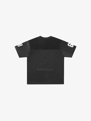 Oversized Mesh Football Jersey with Number 68 – Black, back view | XoKool