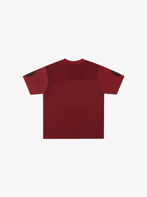 Oversized Mesh Football Jersey with Number 68 – Red, back view | XoKool