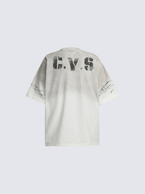 Oversized Number 07 T-Shirt in Grey Ombre or Black – Grey Ombre, back flat view | XoKool