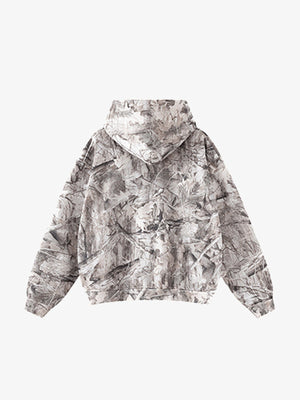 Hoodie oversize de camuflaje de árboles blanco – vista trasera | XoKool