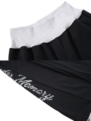 Pantalones deportivos oversize – Negro, detalle de la cintura y del estampado | XoKool