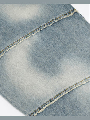 Patchwork barrel jeans – Blue fade close-up | XoKool